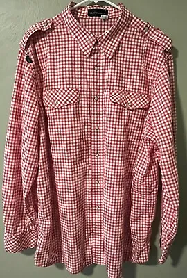 Rocawear Western Style Red And White Check Long Sleeve Pearl Snap Epaulets 2XL • $16