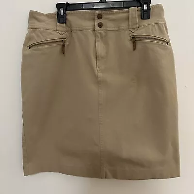 Lauren Ralph Lauren Women’s Tan Zippered Pockets Skirt Size 14 • $20.80