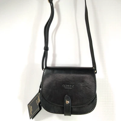 £49.99 • Buy Osprey Black Leather Crossbody Bag Farrier Xbody Vintage Saddle Small New Tags