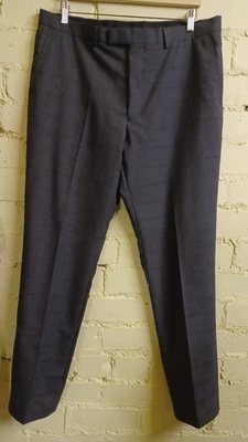 £12.99 • Buy JAEGER Lightweight Wool Trousers, Grey/faint Check, W36 /L32  *tiny Repair*