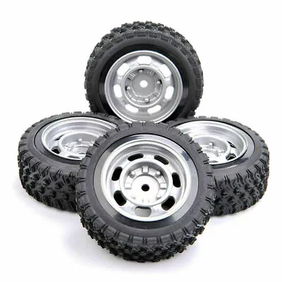 4Pcs Model Rally Rubber Tires&Wheel Rim 12mm Hex For 1:10 RC HSP Racing Off Road • $12.87