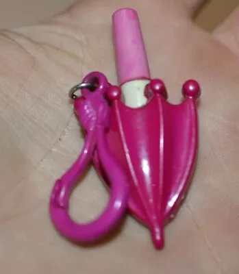 VTG 80s 3-D Magenta Umbrella With Hidden Pen Clip On Charm For Charms Necklace  • $15.99