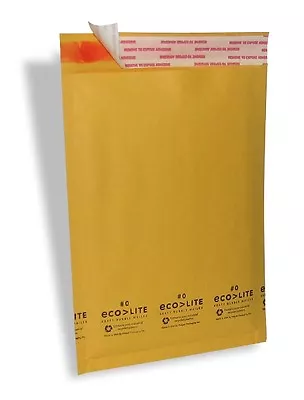 250 #0 6.5x10 Ecolite Kraft Bubble Mailers Padded Envelopes CD DVD - TheBoxery • $46.50