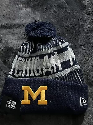 NWT Michigan Wolverines NCAA Sports Knit Beanie Fleece Lining OSFA Unisex • $20