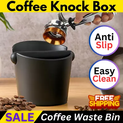 Coffee Knock Box Black Waste Bin Espresso Grind Bucket Tamper Tube Bin Container • $15.19