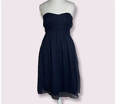 NWT J Crew Taryn Silk Chiffon Strapless Sweetheart NeckliMini Dress Size 6 22512 • $29.99