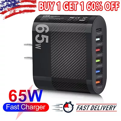 6Port USB Hub Wall Charger Travel Fast Charging Station AC Power Adapter US Plug • $7.25