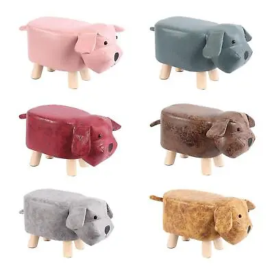 Animal Footstool Solid Wood Support Stool Bench Pouffe Chair Shoe Changing Stool • £27.82