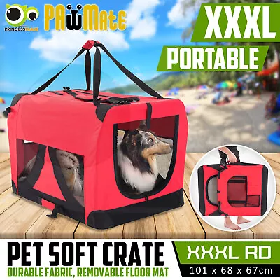 Pet Dog Soft Crate Portable Carrier Travel Cage Tent Kennel Folding XXXL RD • $94.90