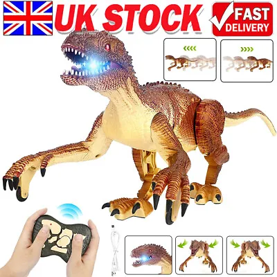 2.4G RC Dinosaur Toy Big Walking Realistic Velociraptor Dinosaur Robot Toys Gift • £12.89