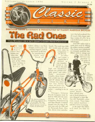CLASSIC BIKE NEWS Muscle Bikes Antique Bicycle Newsletter Volume 2 Number 5 • $4.99