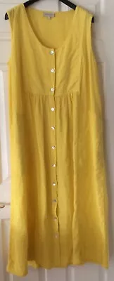 Sahara Yellow Linen Sleeveless Dress Size 4 • £39.99