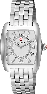 Michele $1095 Dazzling Diamonds Silver Urban Mini Swiss Watch Mww02a000585 • $639.99