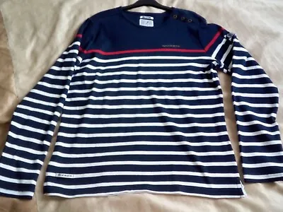 £16.99 • Buy Voile Bleue Navy And White Breton Long Sleeve T-shirt Size L 
