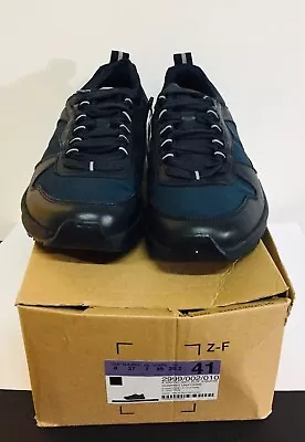 $59.99 • Buy NWB ZARA MEN NAVY BLUE LEATHER SNEAKERS Lace-up Chunky Size USA 13 EU 46 #S5 NEW
