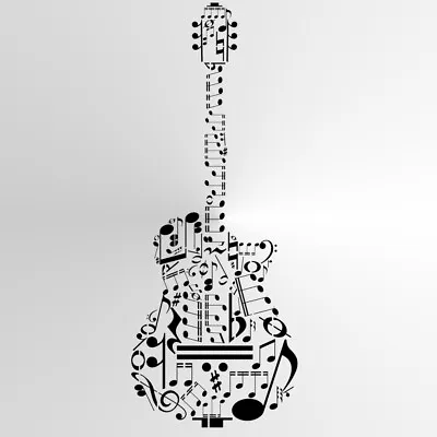 GUITAR MUSIC NOTES Reusable Mylar Stencil A3 A4 A5 Craft DIY Walls Decor/ Music1 • £3.50