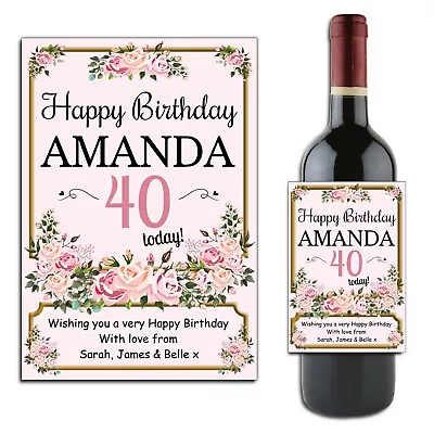 £3 • Buy Personalised Happy Birthday Wine Champagne Bottle Sticker Label N176 Any Age