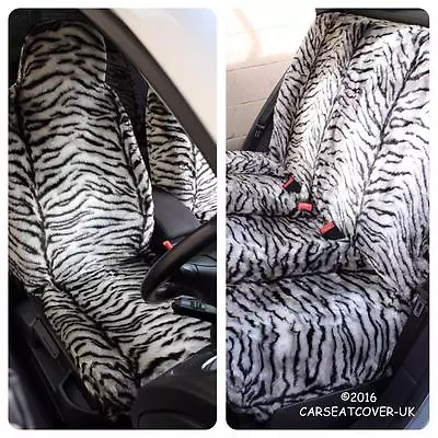 For Volvo S70  - GREY TIGER Faux Fur Furry Car Seat Covers - Full Set • $101.02