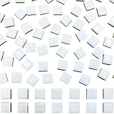 70 Pieces White Ceramic Mosaic Tiles For Crafts 4/5  Square Mosaic Tiles Stai... • $18.55