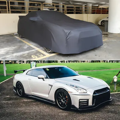 Car Cover Satin Stretch Dust Protection Custom Black For Nissan GTR R35 2009-21 • $149.11