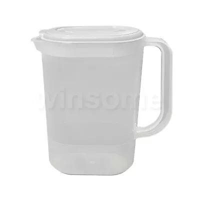 1.5L Plastic Jug With Lid Water Milk Juices Kitchen Home Fridge Door Picnic Jugs • £6.54