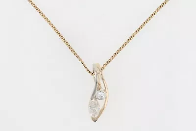 .83ctw Marquise And Round Diamond Pendant On 20.25  Necklace 14k Multi-Tone Gold • $850.99