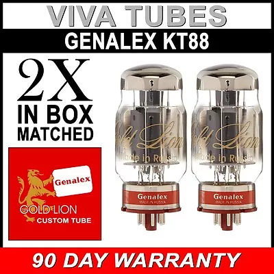 Brand New Matched Pair (2) Genalex Gold Lion Reissue KT88 / 6550 Vacuum Tubes • £148.72