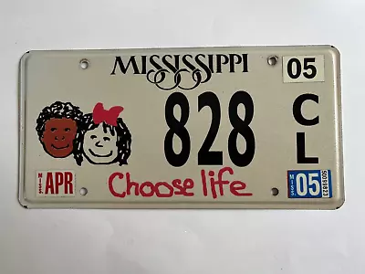 2005 Mississippi License Plate Choose Life Pro LIfe Graphic Totally Flat Plate • $10.99