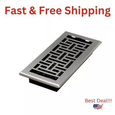 Floor Diffuser 4 X 10 Steel Register Vent Cover Brushed Nickel Grate AC HVAC • $18.95