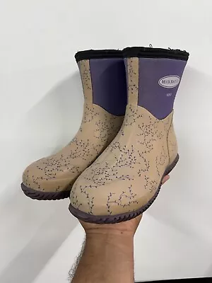 Muck Boot Scrub Womens Size 8 /8.5 Shoes Purple Pull On Waterproof Boots • £31.66