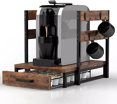 K Cup Holder Drawer Coffee Pod Organizer W/ Mug Rack Coffee Maker Stand 35 Pods • $76.27