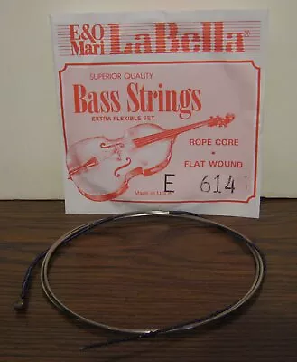 Bass Violin String - E & O Mari LaBella Rope Core Flat Wound E614 1990s Vintage • $49.95