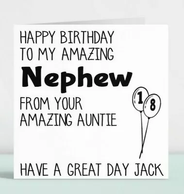 Personalised Funny Happy Birthday Card Gift For Him To My Amazing Nephew 166 • £3.49