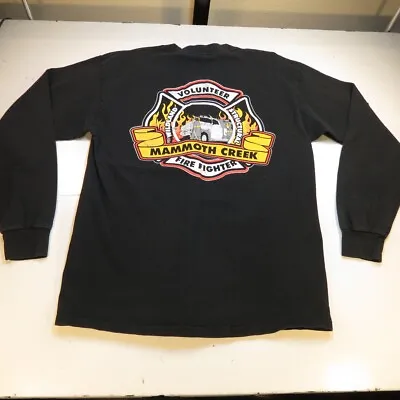 MAMMOTH CREEK VOLUNTEER FIRE DEPT FIGHTER LONG SLEEVE TEE T SHIRT Mens L Black  • $13.50