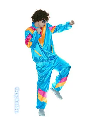 H-J1-2 Mens 80s 90s Sweat Tracksuit Costume Shell Suit Retro Outfit Wigs • $29.95