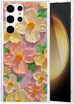 Case For Samsung Galaxy S22 Ultra Colorful Retro Oil Painting Flower Laser Beam • £17.09