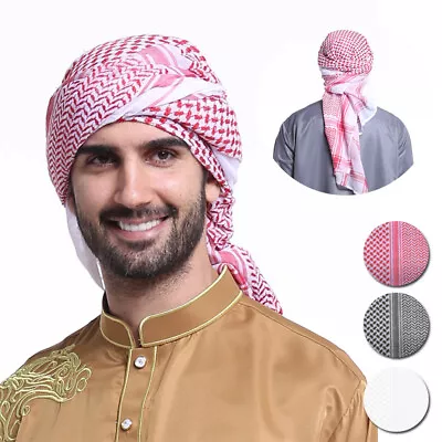 Mens Muslim Hijab Cap Turban Hats Arab Headscarf Islamic Scarf Headwea Agal Arab • £7.86