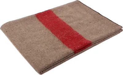$29.99 • Buy Khaki Swiss European Army Military Red Stripe Type Wool Blanket