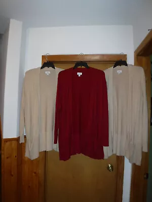 Size Plus Open Sweaters Cardigan's Size 3X Croft & BarrowApple Red.OatmealNWT • $18.50