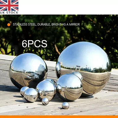 Stainless Steel Gazing Balls Silver Mirror Spheres Garden 360° Decor Party Xmas • £12.99