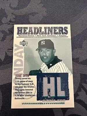 2003 Upper Deck Headliners MARIANO RIVERA Game Used Jersey Card Hl/ma Exmint • $9.95