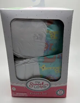 Doll Diapers Box Of 12 Fits Up To 18  Dolls NEW Great For Baby Alive Etc. • $5