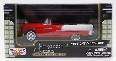 Motor Max 1955 Chevy Bel Air 1:43 Scale Die Cast Red White American Classics • $8.95