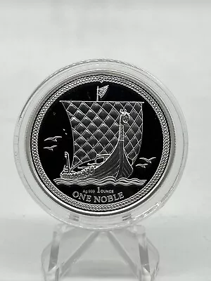 2018 Isle Of Man Viking Long Ship Proof 1 Oz .999 Fine Silver One Noble Coin • $60