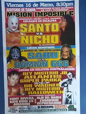 Lucha Libre Poster#18 Santo V Psicosis. Sabu V Damian. Ecw Cmll Wwe Rey Mysterio • $55