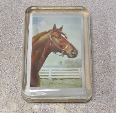 Man O War Glass Paperweight Thoroughbred Horse Racing  • $57.99