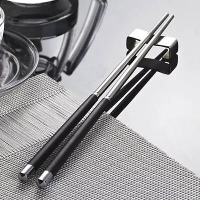 1 Pair High Grade Reusable Chopsticks Metal Chinese Stainless Steel Chop Sticks • $2.82