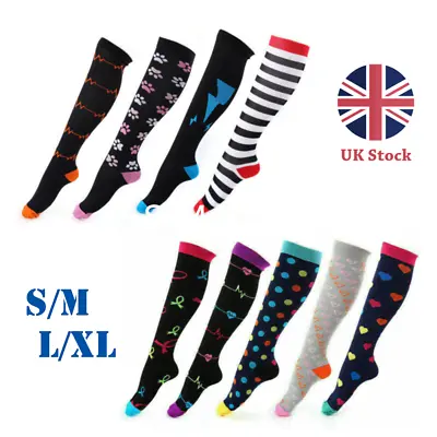 UK Stock Compression Socks Medical Nursing For Women Men Travel Crossfit Gift • £4.28