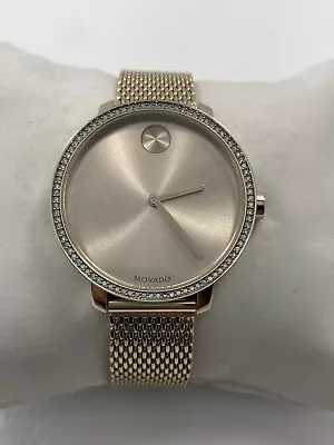 Movado BOLD Shimmer Rose Gold PVD Stainless Steel Ladies Mesh Watch 3600657 • $209.95