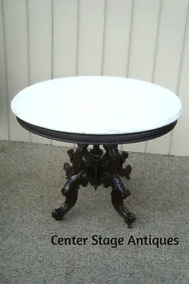 60450  Antique Victorian Marble Top Lamp Table Stand • $310